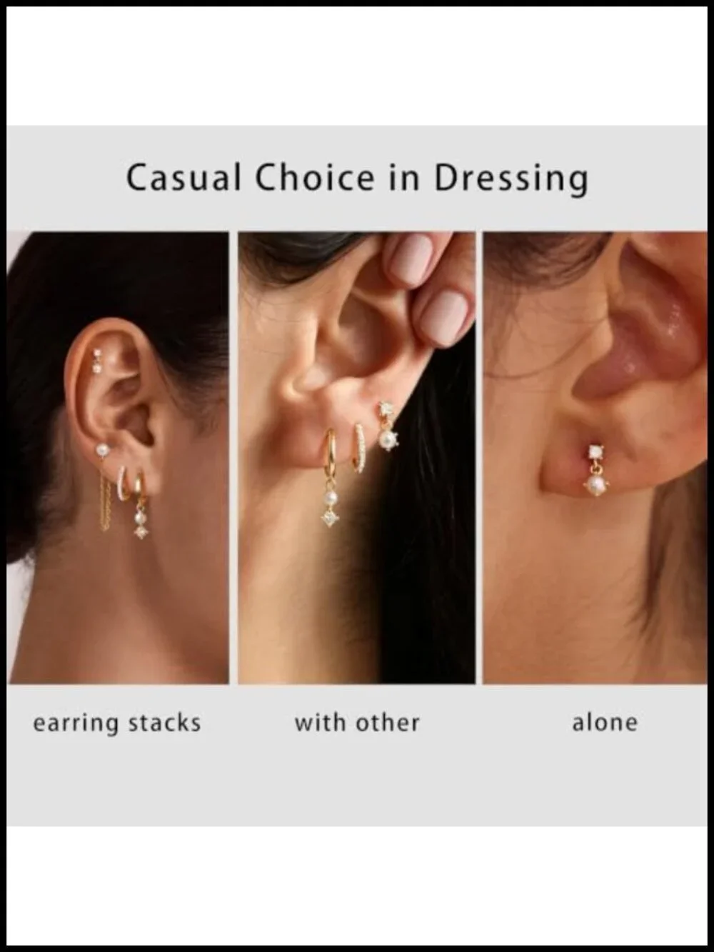 14K Gold Plated Pearl Earring Set - 4 Pairs Hypoallergenic Dangle Hoop Stud
